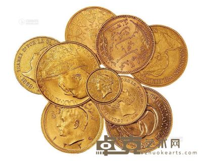 19世纪中期至20世纪中后期外国金币一组九枚 重1.63g；重6.43g；重4.49g；重6.46g；重6.72g；重8.1