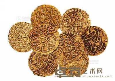 古代丝路小型金币一组八枚 总重4.58g