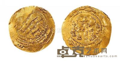 古代丝路金币二枚 重5.35g；重3.95g