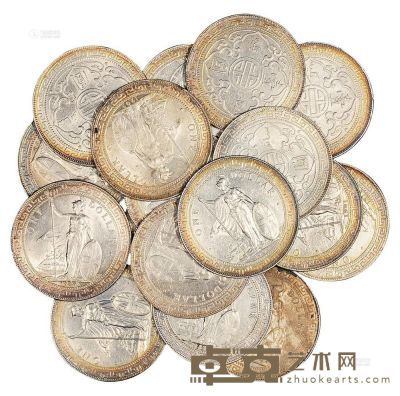1897－1930年香港“站人”壹圆银币一组十七枚 