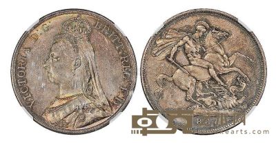 1887年英国维多利亚像马剑壹圆银币一枚 