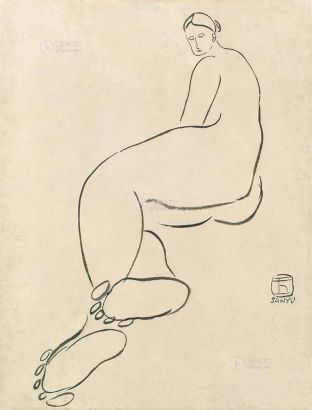 常玉 约1929年作 裸女坐姿