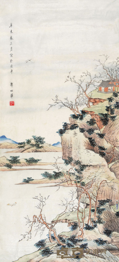 郭昭华 携杖赏梅 75×34cm