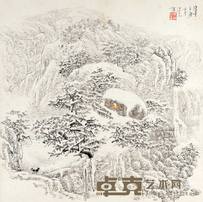 马继忠 雪景 镜片 68×68cm