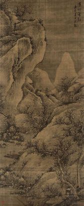 莫是龙 庚戌（1550年）作 寒江垂钓图 立轴