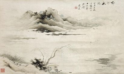 周莲 柳汀秋冷 立轴
