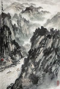 蔡松昌 山水画 立轴