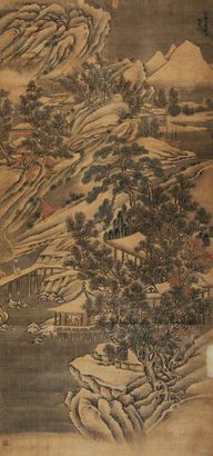 沈周 （款） 己酉（1489年）作 雪景寒林 立轴