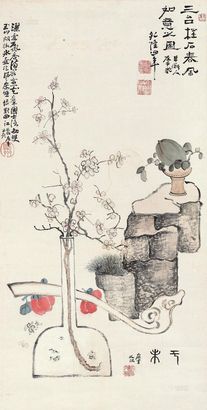 高凤翰 （款） 1739年作 岁朝清供 立轴
