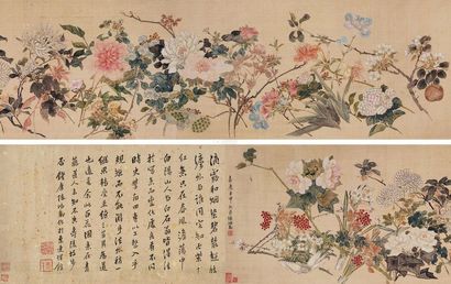 陈鸿寿 （款） 壬申（1812年）作 繁花似锦 镜心