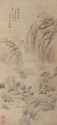 张之万 壬申（1872年）作 秋峦浮翠 立轴