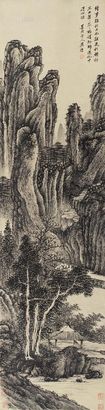 吴历 （款） 焦墨山水 立轴