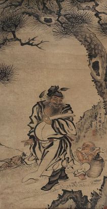 蔡嘉 （款） 丁卯（1747年）作 钟馗 镜心