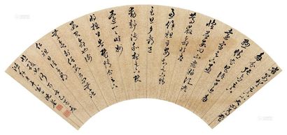 沈荃 （款） 己酉（1669年）作 草书 扇面