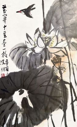 张朋 花开十里画一枝 框装