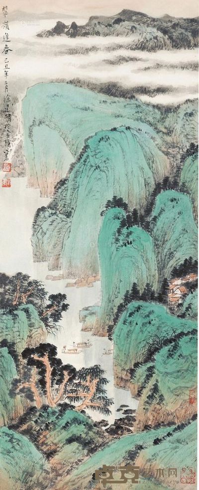 徐建明 翠岭逢春 镜心 70×30cm