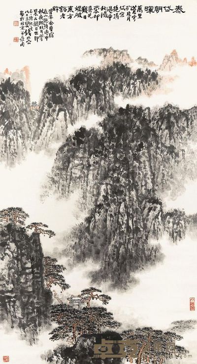 钱松嵒 泰岱朝晖 立轴 125×68cm
