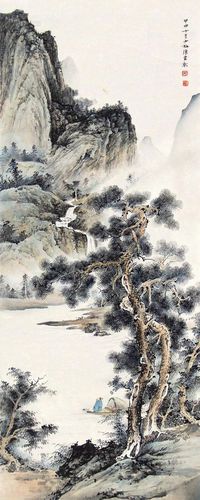 陈少梅 山水 镜芯