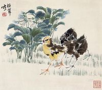 任伯年 花鸟 立轴