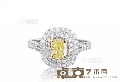 1.01克拉彩黄色VVS1净度钻石戒指 