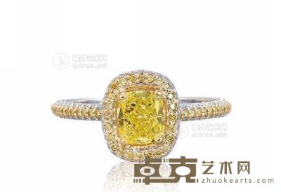 TIFFANY 1.01克拉彩黄色VVS1净度钻石戒指 