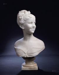 19世纪 意大利 大理石雕少女半身像
