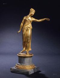 18世纪 法国 铜鎏金少女立像