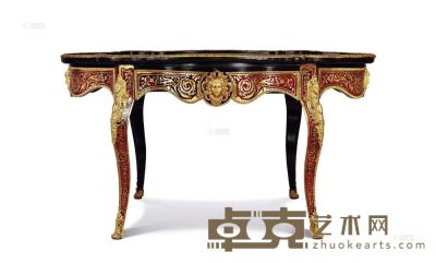 19世纪 法国?拿破仑三世玳瑁鎏金布勒桌 长145cm；直径93cm；高79cm