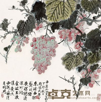 周怀民 1987年作 明珠累累 立轴 68×67cm