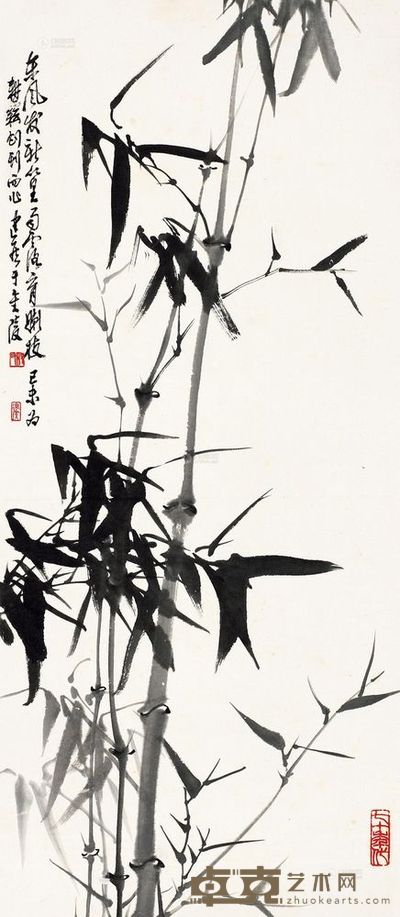 杨建侯 墨竹 立轴 68×30cm