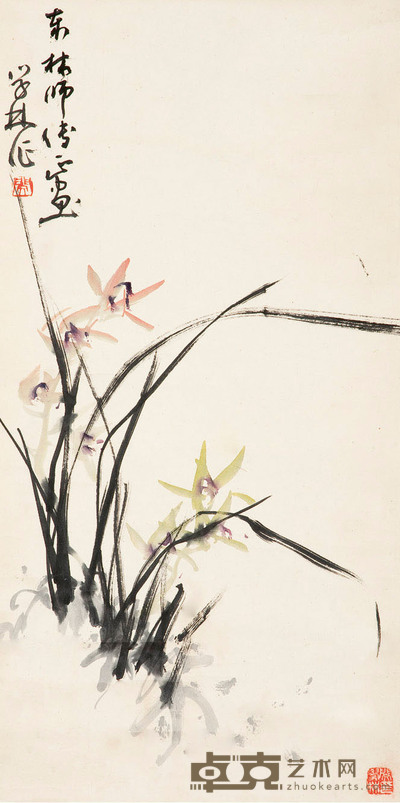 閔學林 蘭花 66.5×33.5cm