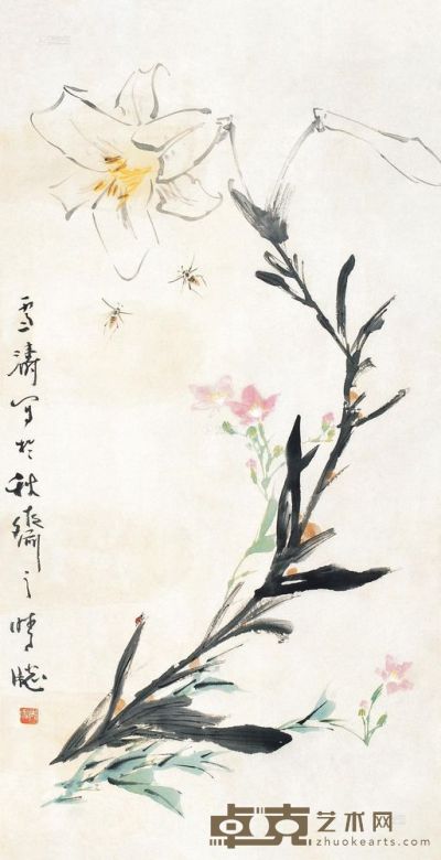 王雪涛 花卉 立轴 68×35cm