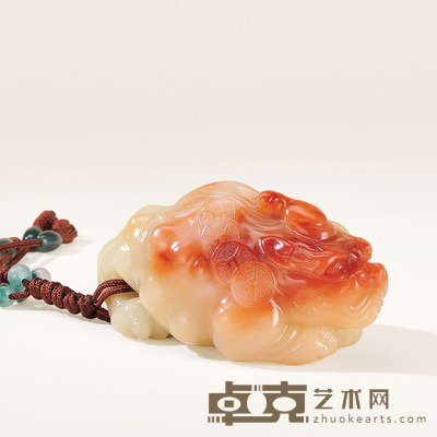 芙蓉石古兽把玩件 3.9×8.5×4.4cm