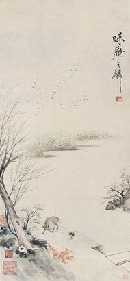 邹之麟 归牧图 立轴