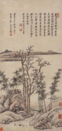 陆道淮 仿倪山水 立轴