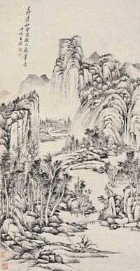 王玖 1795年作 山水 立轴