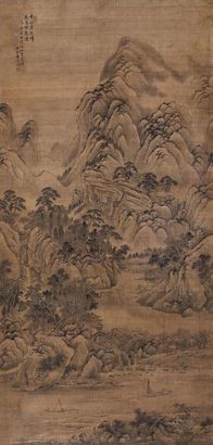 唐俊 1671年作 千山叠嶂图 立轴