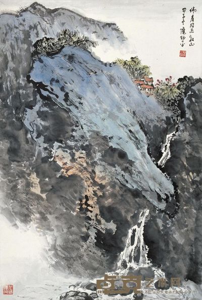 应野平 1984年作 山水 立轴 67.5×45.5cm