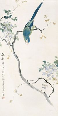 江寒汀 1947年作 鹦鹉 立轴