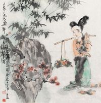 李洋 2000年作 春色方盈野 镜心