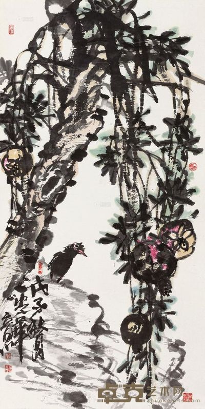 于光华 花鸟 镜心 137×70cm