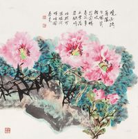 郭怡孮 2012年作 畅春花事 镜心