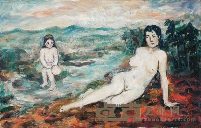 沙耆 1931年作 双裸女 36×56cm
