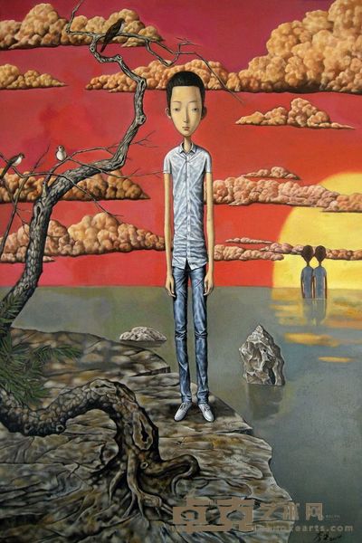 李梁 2010年作 夕阳下的情愫 120×80cm