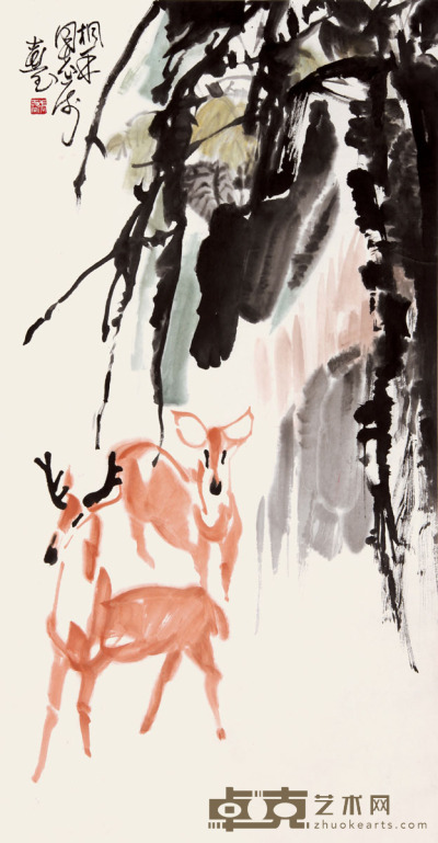 张仕莹《鹿》 97×50cm