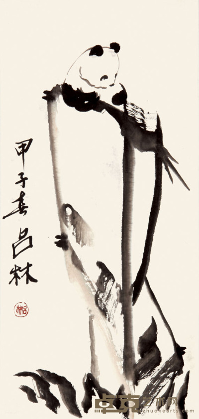 吕林《熊猫》 69×33cm