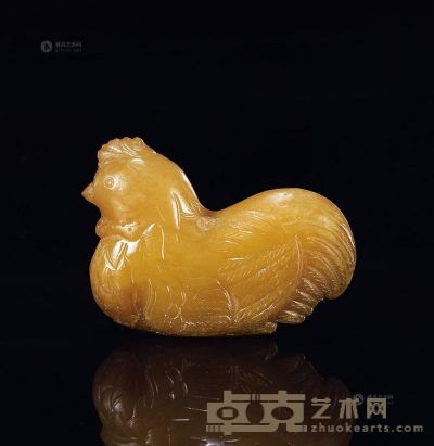 清中期 黄玉鸡 长5.1cm