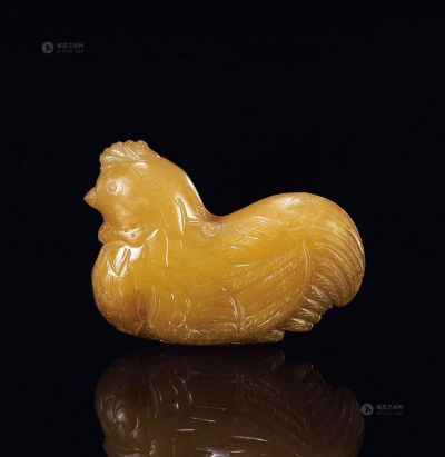 清中期 黄玉鸡