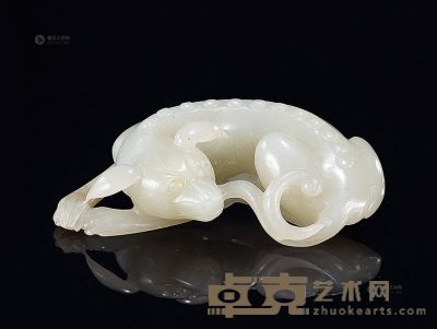 清中期 白玉卧犬 长6.5cm