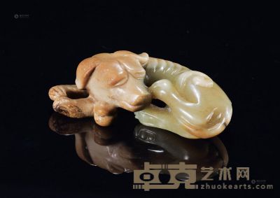 清中期 黄玉卧犬 长8.6cm